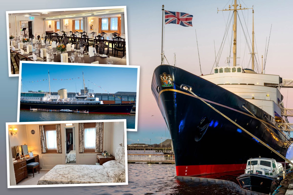 The Royal Yacht Britannia at its permanent berth in Leith.