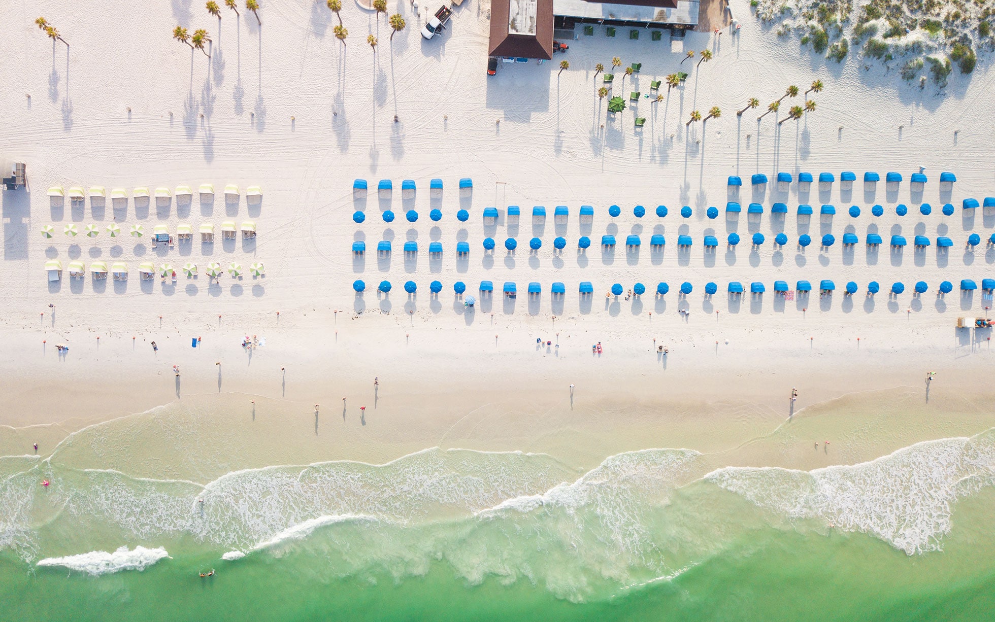 Palm-lined Clearwater Beach on Florida's Gulf Coast.
